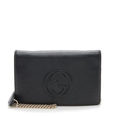 gucci soho patent leather wallet|gucci interlocking wallet on chain.